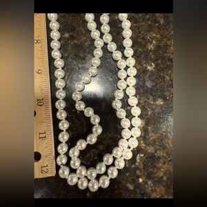 Vintage "Quality" 5mm 60" Long Heavy
Faux Pearl Bead Necklace